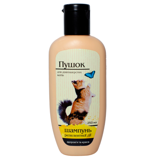 Pushok repellent shampoo against fleas and ticks for shorthaired cats, 250 ml