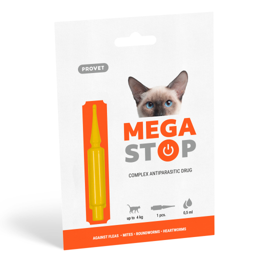 MEGASTOP spot-on for cats up to 4 kg, 1 pipette of 0,5 ml