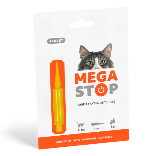 Megastop spot-on for cats of 4 to 8 kg, 1 pipette of 1,0 ml