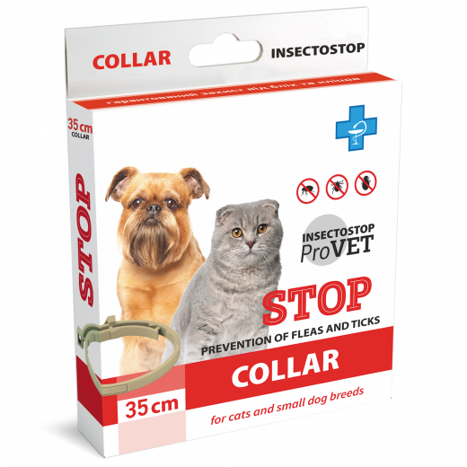Insectostop collar against fleas and ticks for cats and small dog breeds, 35 cm