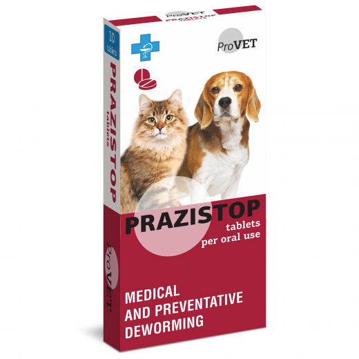Prazistop for cats and dogs, 10 tablets