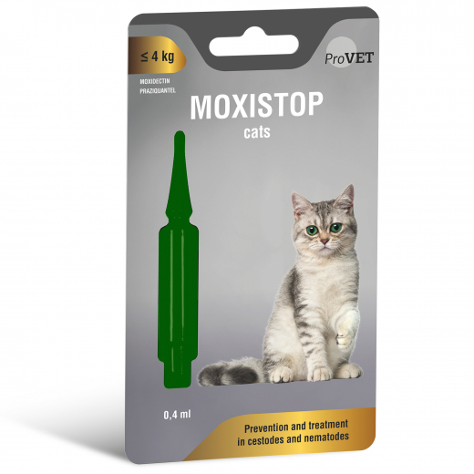 Moxistop spot-on for cats weighing to 4 kg 1 pipette of 0.4 ml