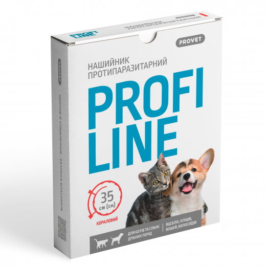ProfiLine antiparasite collar for cats and small dog breeds, 35 cm (coral)
